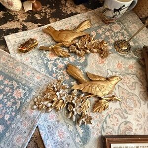 Vintage Gold Bird Wall Decor